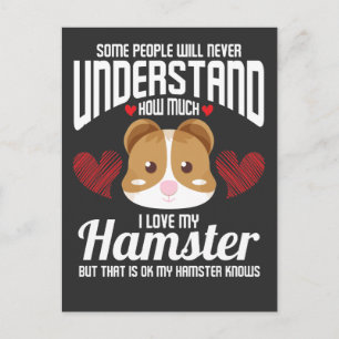 Carte Postale I Love My Hamster Funny Rodent Love Pet