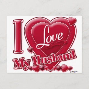 Carte Postale I Love My Husband red