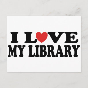 Carte Postale I Love My Library Librarian Gift