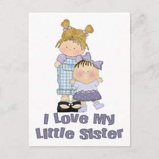 Carte Postale I Love My LItle SIster Girls 2