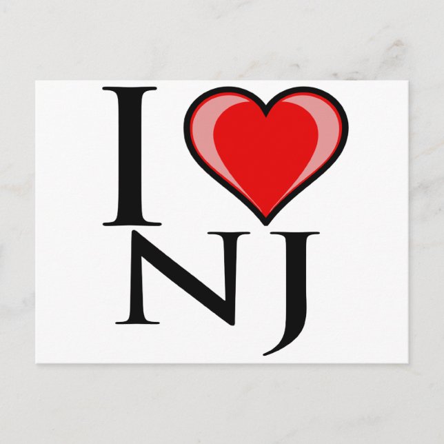 Carte Postale I Love NJ - New Jersey (Devant)
