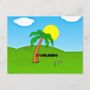 Carte Postale I Love Orlando, Palm Tree and Sunshine