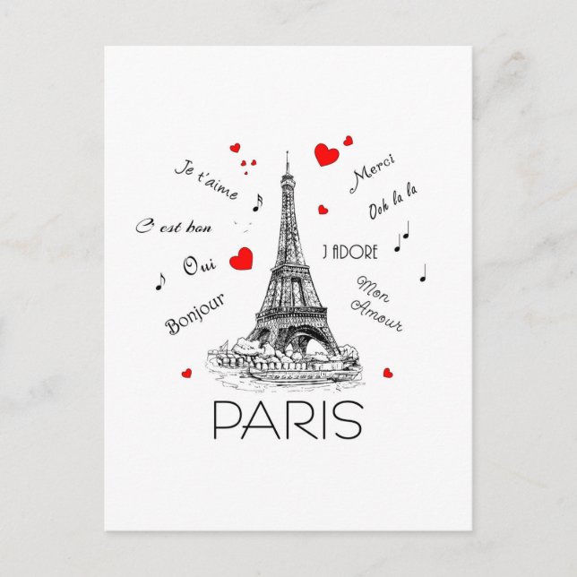 Carte Postale I Love Paris, Mon Amour (Devant)