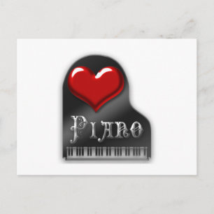Carte Postale I Love Piano