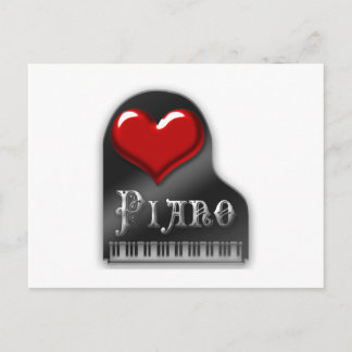 Carte Postale I Love Piano