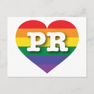 Carte Postale I Love Porto Rico Rainbow Heart