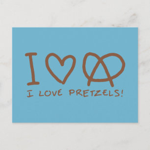 Carte Postale I Love Pretzels