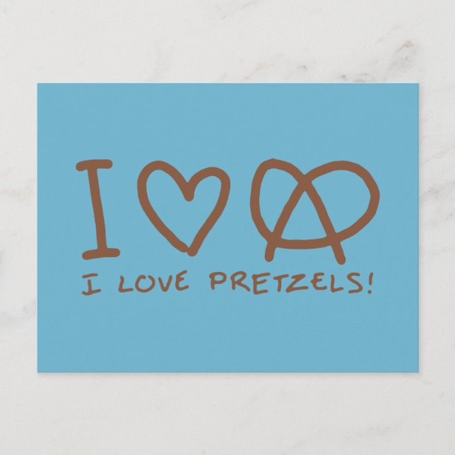 Carte Postale I Love Pretzels (Devant)