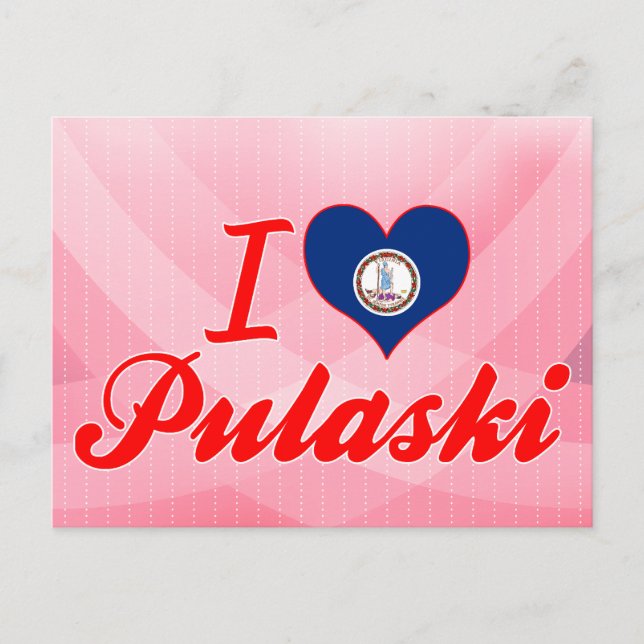 Carte Postale I Love Pulaski, Virginie (Devant)