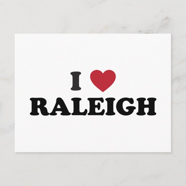 Carte Postale I Love Raleigh Caroline du Nord (Devant)