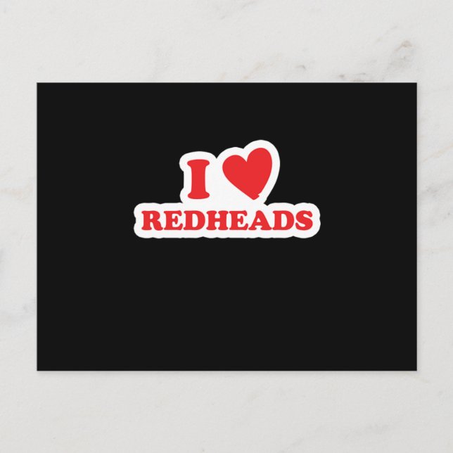 Carte Postale I Love Redheads Red Hair Ginger Redheads Cadeau (Devant)