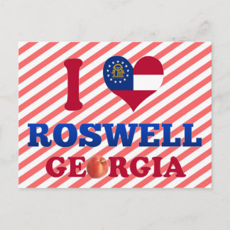 Carte Postale I Love Roswell, Géorgie