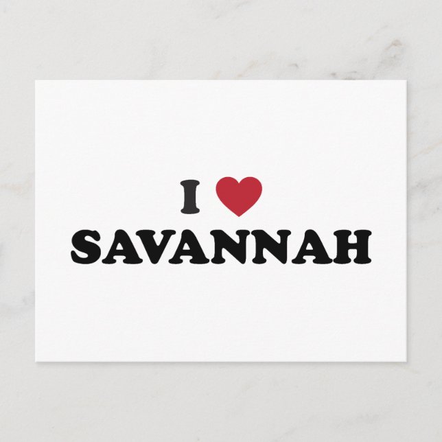 Carte Postale I Love Savannah Georgia (Devant)