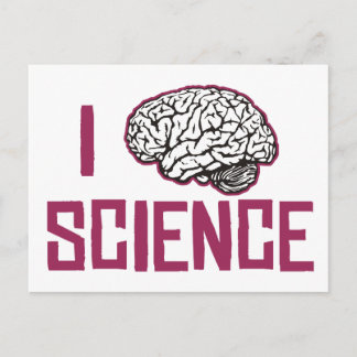 Carte Postale I Love Science (cerveau)