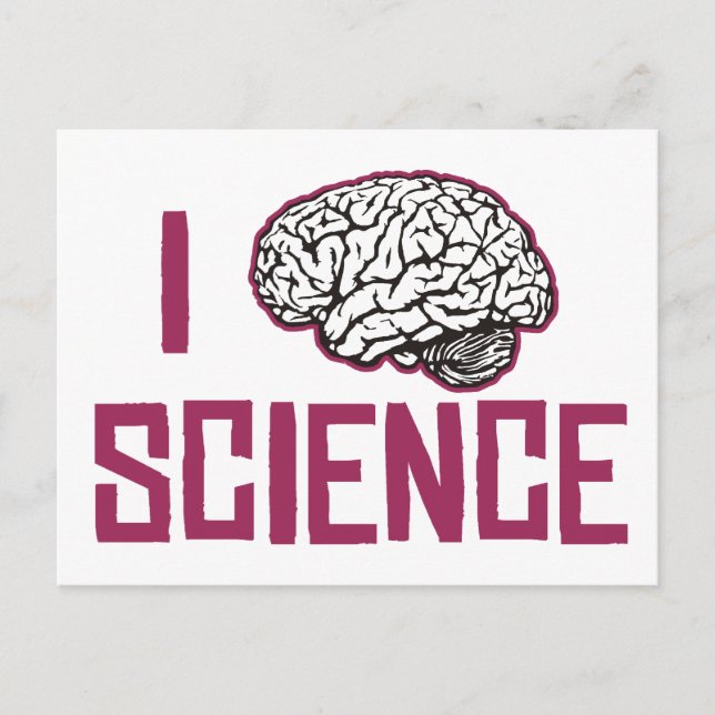 Carte Postale I Love Science (cerveau) (Devant)