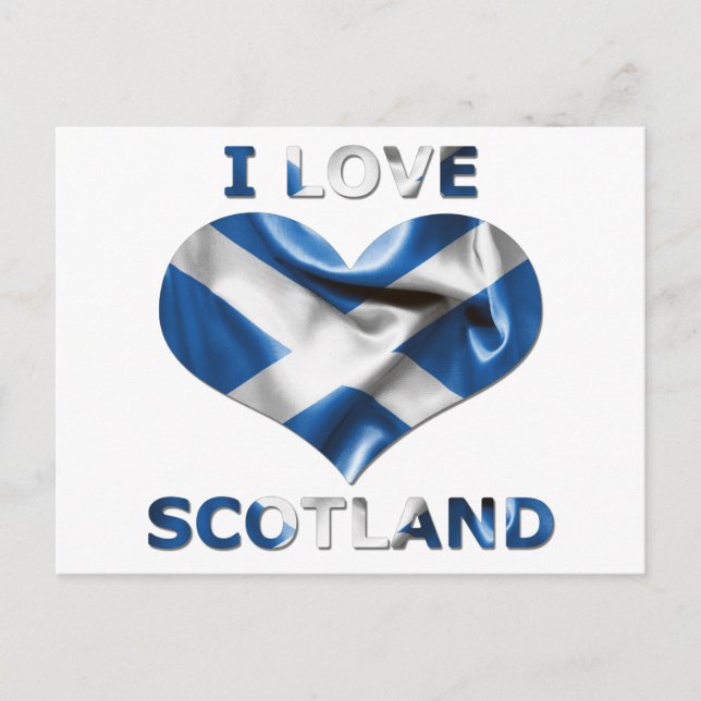 Carte postale I Love Scotland Heart Flag (Devant)