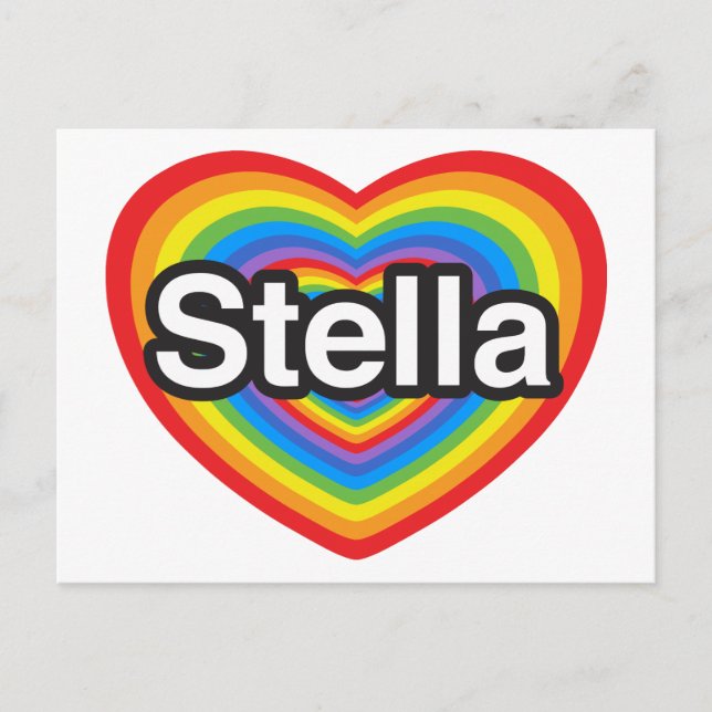 Carte Postale I love Stella. I love you Stella. Heart (Devant)