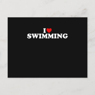 Carte Postale I Love Swimming - Coeur