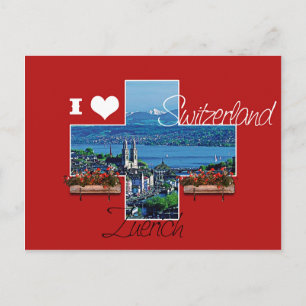 Carte Postale I love Switzerland