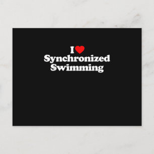 Carte Postale I Love Synchronisé Natation Coeur Souvenir Amusant