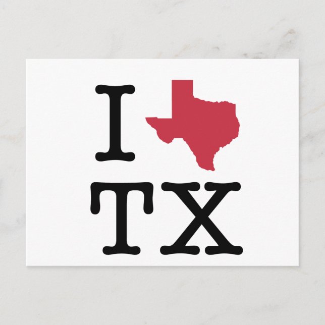 Carte Postale I Love texas (Devant)