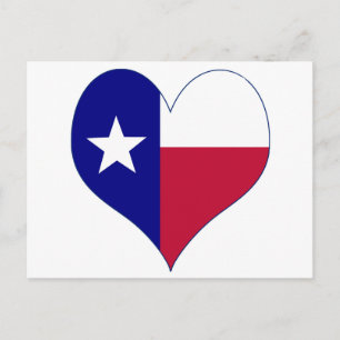 Carte Postale I Love Texas Flag Heart
