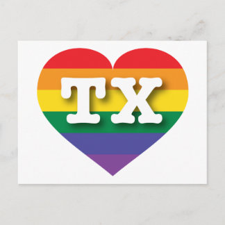 Carte Postale I Love Texas Rainbow Heart