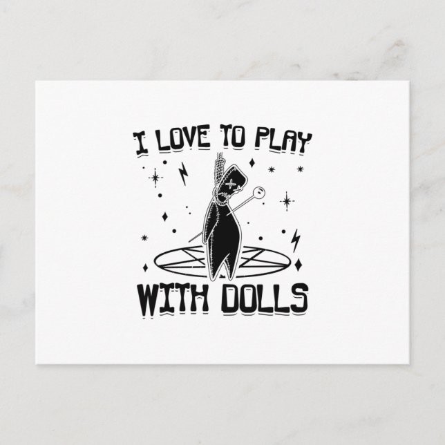 Carte Postale I love to play with dolls | Voodoo Gift (Devant)
