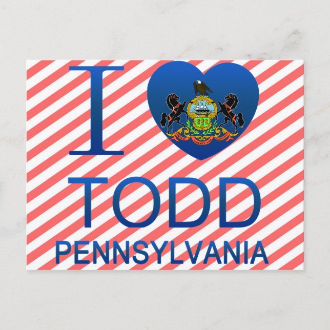 Carte Postale I Love Todd, PA (Devant)