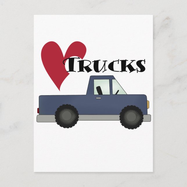 Carte Postale I Love Trucks T-shirts et cadeaux (Devant)