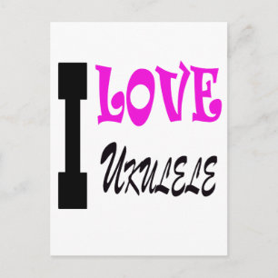Carte Postale I Love ukulele