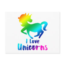 I Love Unicorns Rainbow Design