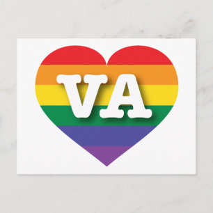 Carte Postale I Love Virginia Rainbow Heart