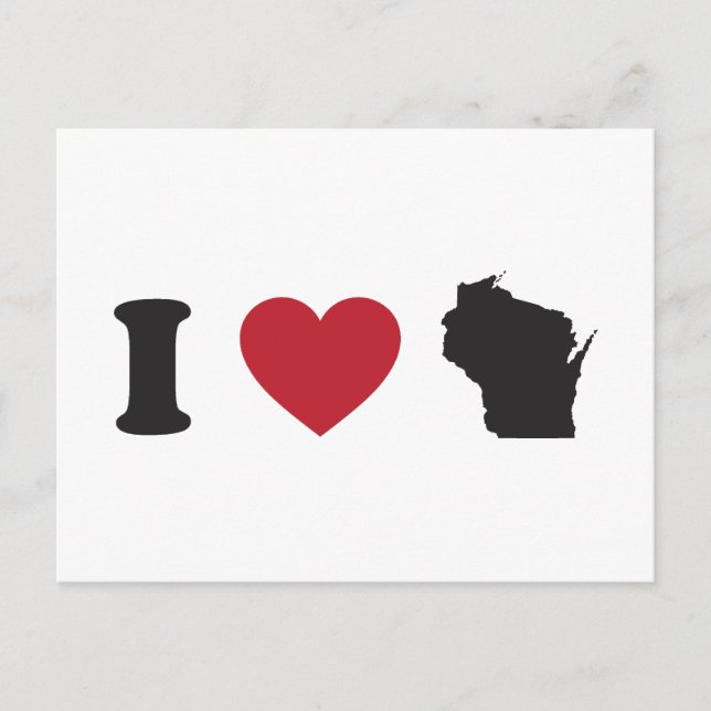 Carte Postale I Love Wisconsin (Devant)