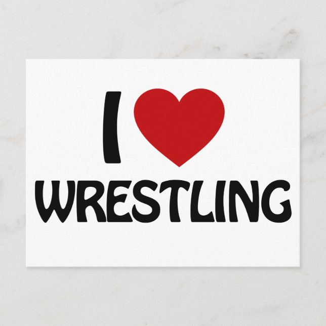 Carte Postale I love WRESTLING (Devant)