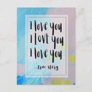 Carte postale I Love You avec art original