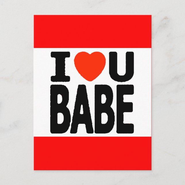 Carte Postale I LOVE You Babe coeur rouge relations de datation (Devant)