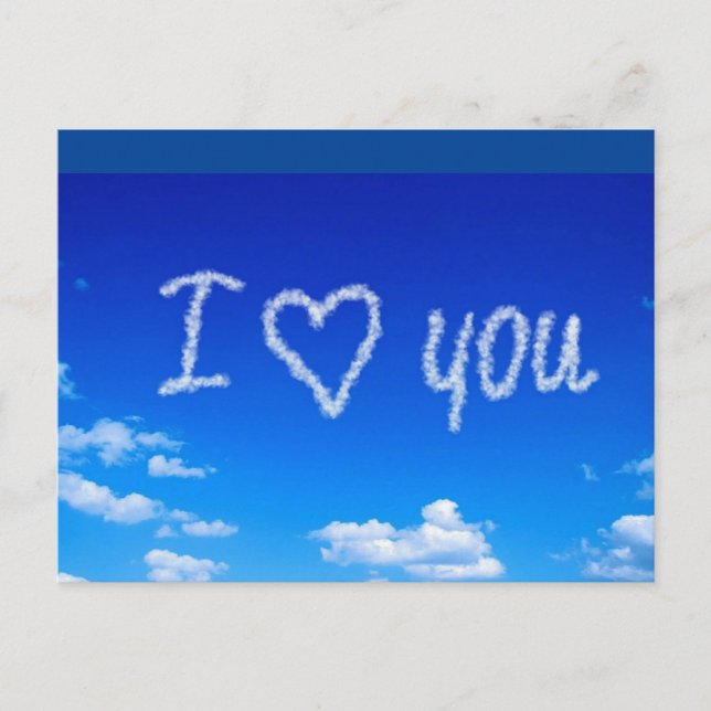 Carte Postale "I Love You" écrit le ciel, (Devant)