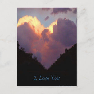 Carte Postale I Love You Heart Cloud