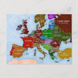 Carte postale I Love You Map