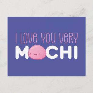 Carte Postale I Love You Very Mochi Cute Funny Valentine's Day