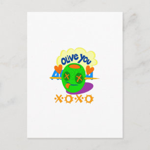 Carte Postale I Love You XOXO beau texte graphique extraordinair