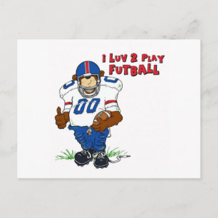 Carte Postale I Luv 2 Jouer Ours Futball
