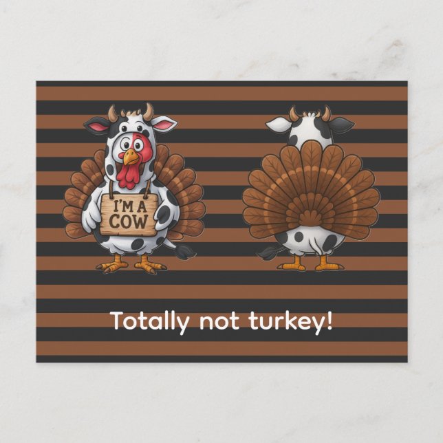Carte Postale I’m a Cow Turkey | Funny Thanksgiving Disguise (Devant)