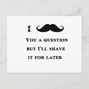 Carte Postale I Mustache You a Question Drôle Image