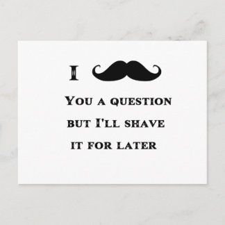 Carte Postale I Mustache You a Question Drôle Image
