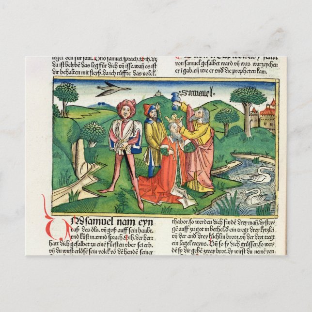 Carte Postale I Samuel 10 Le couronnement et l'annotation de Saü (Devant)