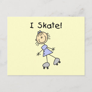 Carte Postale I Skate Girl Roller Skater