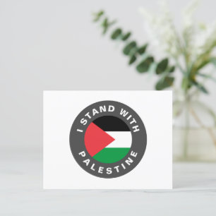 Carte Postale I Stand with Palestine custom text and flag