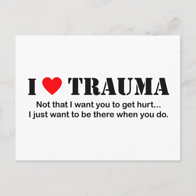 Carte Postale I ♥ Trauma (Devant)
